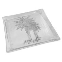 12" Square Aluminum Palm Tree Tray 12" Square Aluminum Palm Tree Tray
