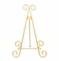 11" Gold Scrollwork Metal Easel Plate Stand