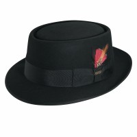 Dorfman Pacific Jazz Wool Felt Fedora Black Medium WF509BBLKM