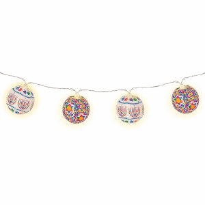 Chanukah Hologram String of Lights Menorah and Star of David Design