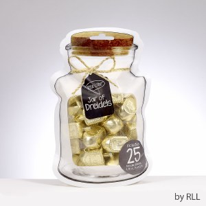 Plastic Dreidels in a Jar Medium Size Metallic Gold 25 Pieces