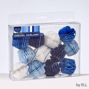 Honeycomb Banner Dreidel Shape Blue and White 6'