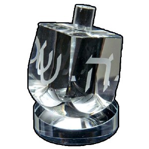 Crystal Dreidel with Stand 3"