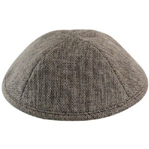 Brown Linen Kippah 20cm