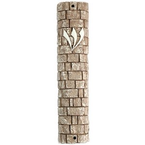 Polyresin Kotel Stone Mezuzah 25cm