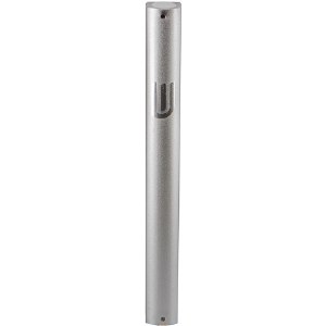 Aluminum Mezuzah Case Grey with Dotted Design and Shin 15cm