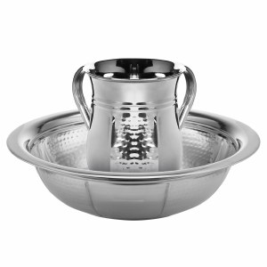 Washing Cup Set with Bowl Hammered and Shiny