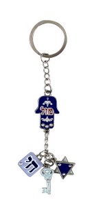Key Chain Assorted Charms Blue