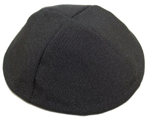 Black Terylene Yarmulka 4 Part Size 8