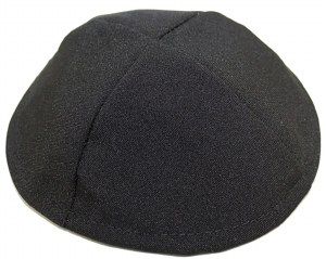 Black Terylene Yarmulka 4 Part Size 1/2