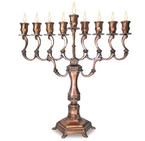 Oil Menorah Diamond Copper Plated
