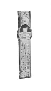 Acrylic Mezuzah Case Designed with Silver Jerusalem Pattern 15cm