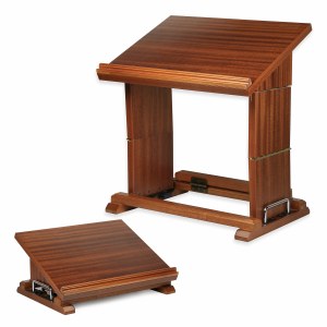 Shtender Mahogany Wood Sit Or Stand Foldable Book Stand