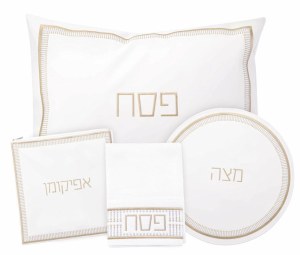 Faux Leather Pesach Set 4 Piece Trinket Design Gold
