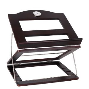 Wooden Tabletop Shtender Sit and Stand Adjustable 3 Level Clock Brown