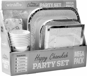 Chanukah Party Set Mega Pack Service for 8 Silver Design