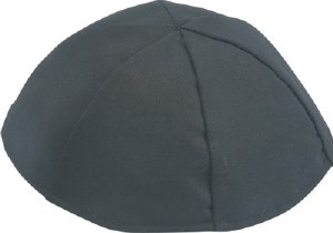 Black Terylene Yarmulka Size 4 - 8.25"