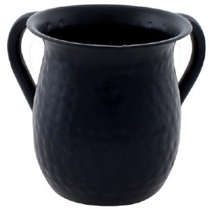 Hammered Stainless Steel Wash Cup Black