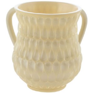 Polyresin Beige Washing Cup Bulging Design