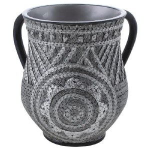 Polyresin Grey Washing Cup Rhinestone Geometric Design