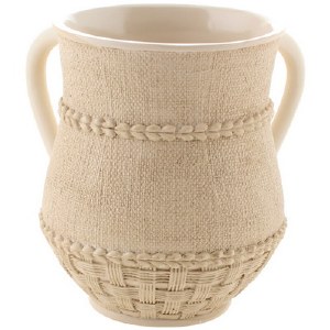 Polyresin Beige Washing Cup Weave Design