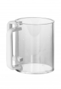 Lucite Wash Cup Round Cup White Handles