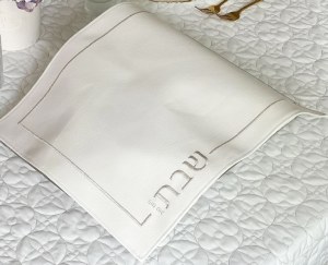 Leatherette Challah Cover Large Size Rectangle Embroidered Design Silver