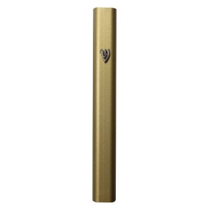 Gold Matte Aluminum Mezuzah Case Small 12cm