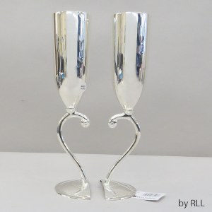 Silver Plated Kiddush Cup Bride and Groom 2 Cup Set