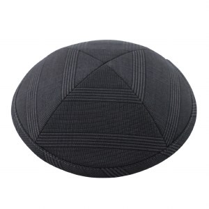 Cool Kippah Black and Grey Suit Material 4 Part 18cm