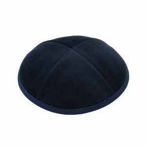 Cool Kippah Navy Velvet 4 Part Size 3