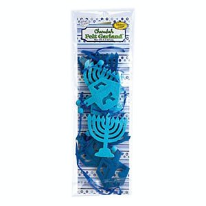 Chanukah Felt Garland with Die-Cut Menorahs and Dreidels