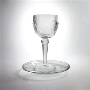 Crystal Kiddush Cup and Cup of Elijah with Matching Saucer