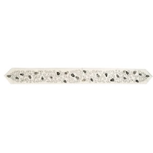 Yair Emanuel Embroidered Atara Pomegranate Design with 4 Matching Corners - Grey Black