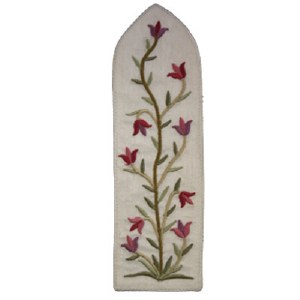 Yair Emanuel Embroidered Bookmark Flowers Style White