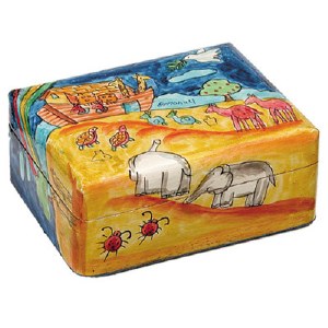 Yair Emanuel Small Wooden Jewelry Box - Noah's Ark