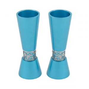 Candlesticks Turquoise Cone Shaped Designed by Yair Emanuel