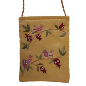 Yair Emanuel Embroidered Handbag - Gold Birds