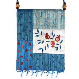 Yair Emanuel Applique Embroidered Bag - Blue Pomegranates
