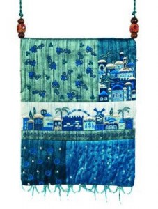 Yair Emanuel Bag with Patches and Embroidery - Jerusalem Blue