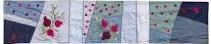 Yair Emanuel Silk Table Runner Pomegranates Blue 40"