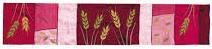 Yair Emanuel Silk Table Runner Wheat Maroon 80"