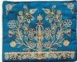 Yair Emanuel Embroidered Tefillin Bag - Blue and Gold Oriental Design