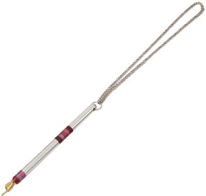 Yair Emanuel Anodized Aluminum Torah Pointer with Red Stripes