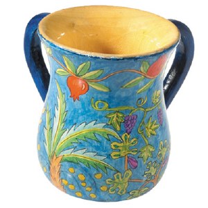 Yair Emanuel Wooden Washing Cup Medium - The Seven Species