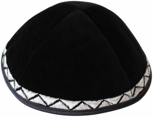 Yarmulka Triangle Design Black Velvet