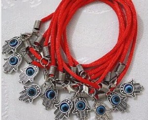 Red String Bracelet with Hamsa and Evil Eye Charm