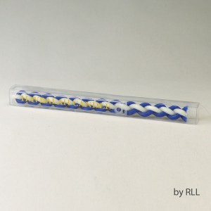 Havdallah Candle - Round, Blue &amp; White