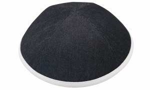 iKippah Black Denim with White Rim Size 5