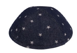 iKippah Dark Denim with Silver Stars Blue Size 5